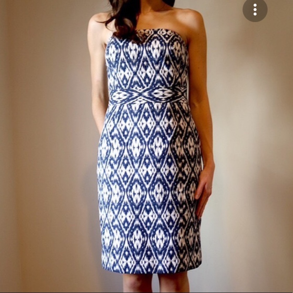 Banana Republic ikat strapless dress 0